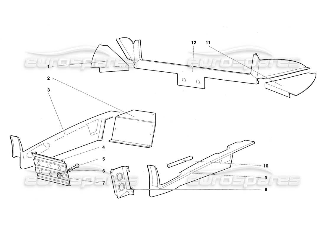 lamborghini diablo sv (1997) teilediagramm für fahrgastraumverkleidungen