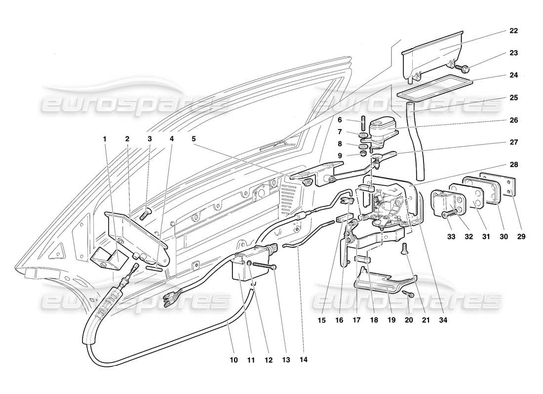 lamborghini diablo sv (1997) doors-ersatzteildiagramm