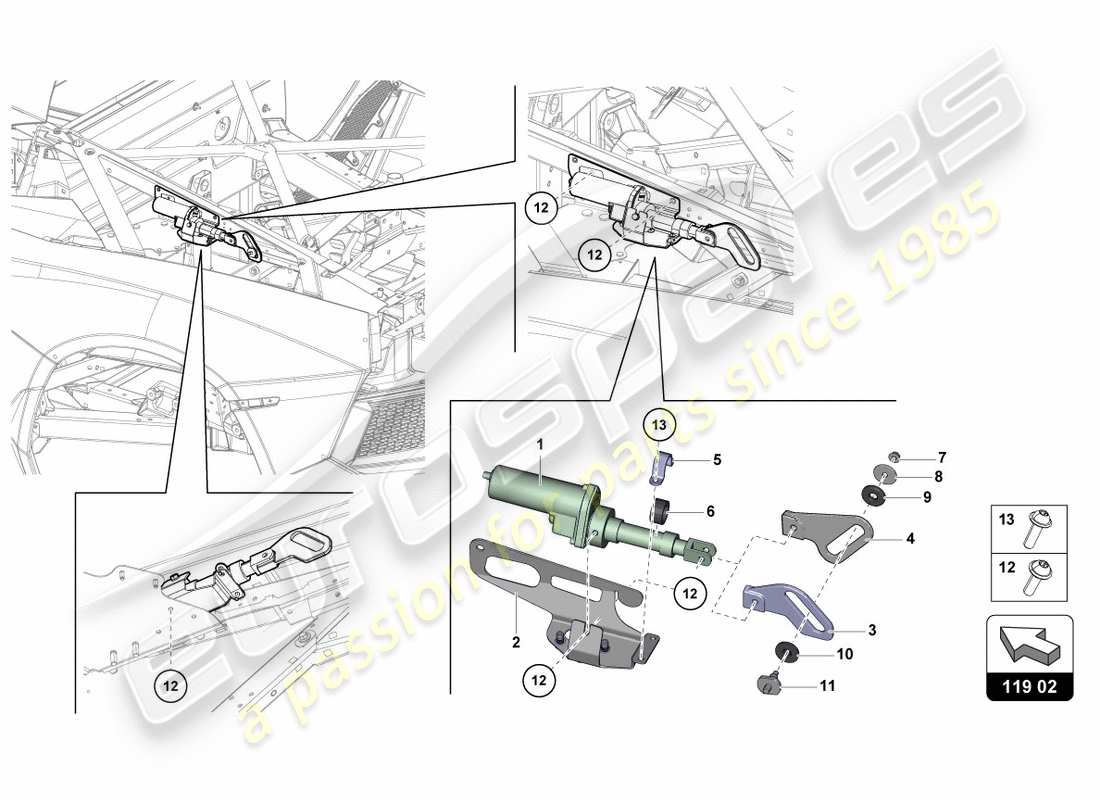 lamborghini lp700-4 coupe (2012) motor für windabweiser teilediagramm