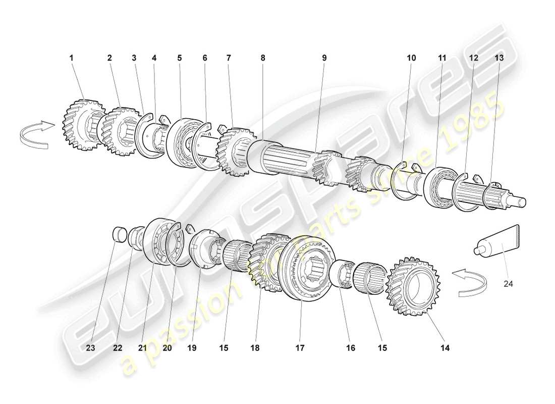 lamborghini murcielago coupe (2004) eingangswellen-ersatzteildiagramm