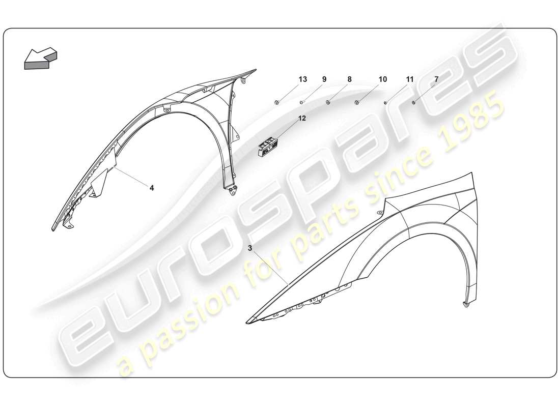 lamborghini super trofeo (2009-2014) fender-teilediagramm