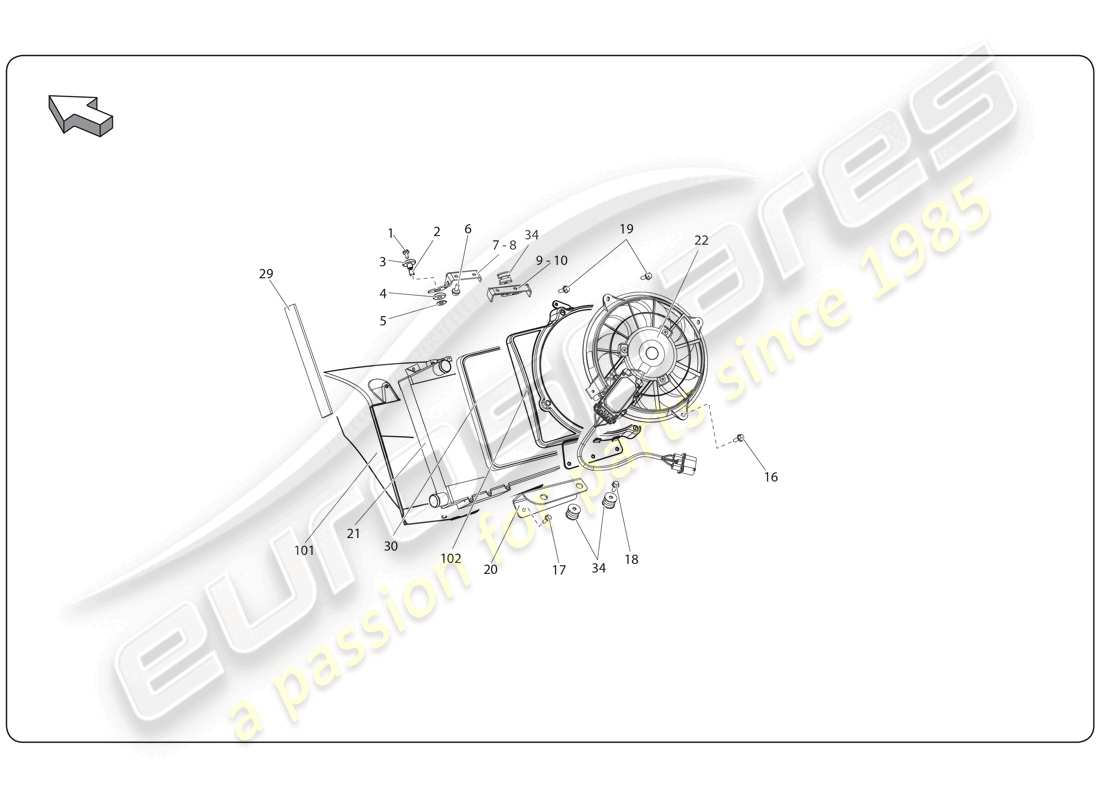 lamborghini super trofeo (2009-2014) wasserkühlung teilediagramm