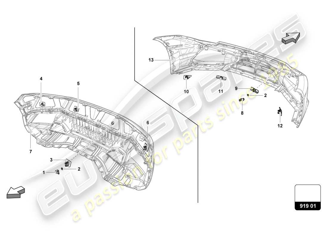 lamborghini 2016 (lp600-4 zhong coupe) sensors center ersatzteildiagramm