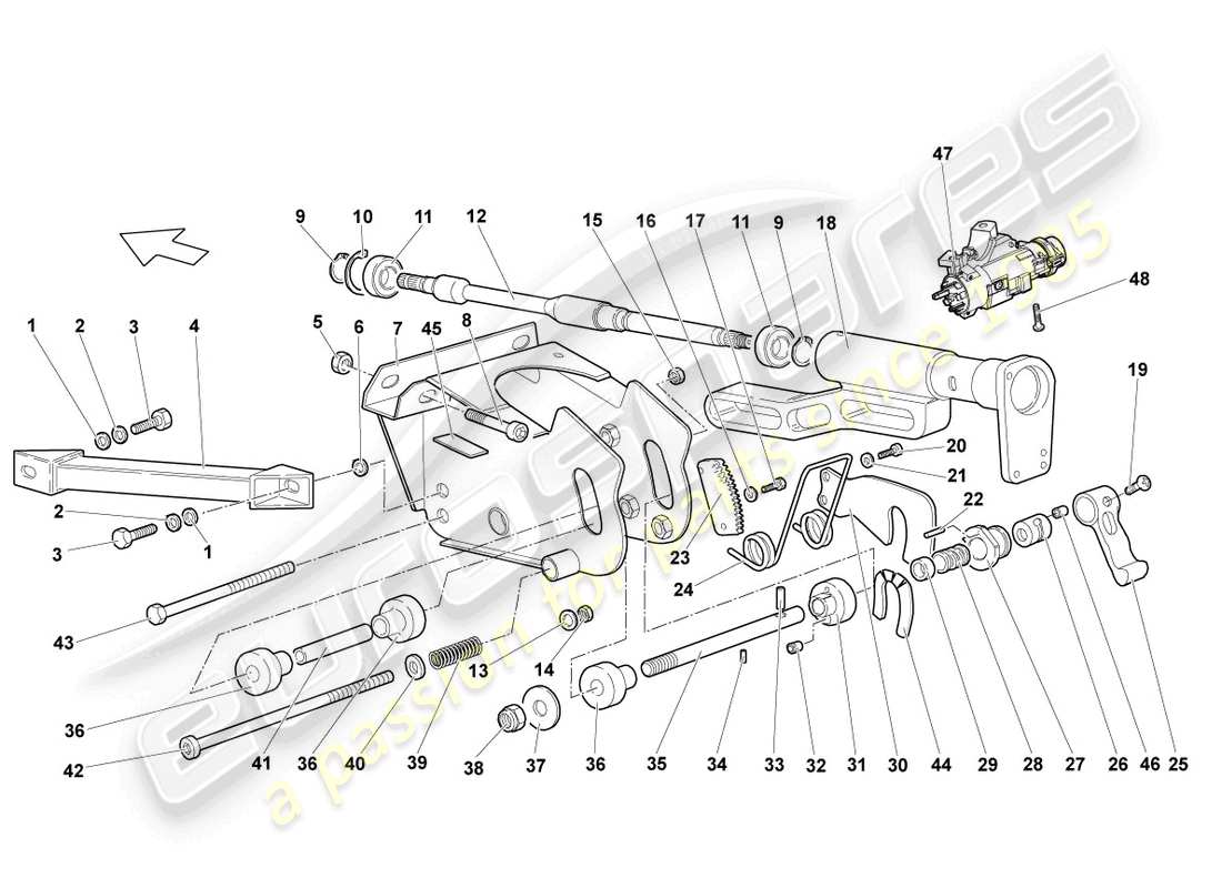 lamborghini murcielago coupe (2004) lenksäule ersatzteildiagramm