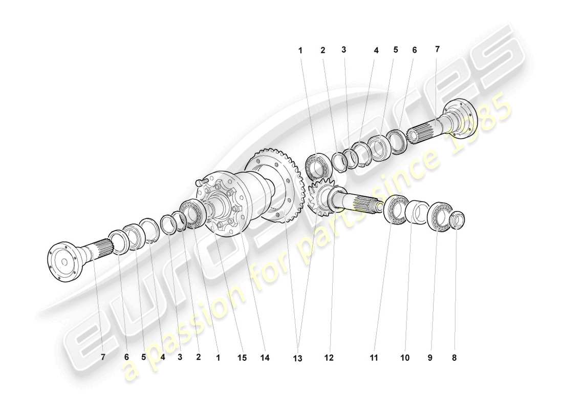 lamborghini murcielago coupe (2006) differential mit krone und ritzel vorne ersatzteildiagramm