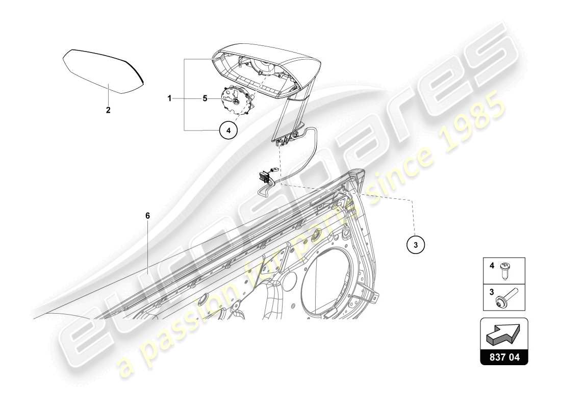 lamborghini lp720-4 coupe 50 (2014) aussenspiegel ersatzteildiagramm