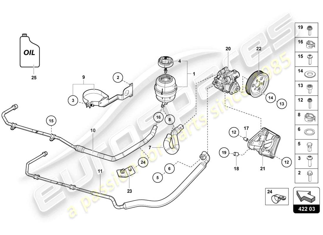 lamborghini 2014 (lp720-4 coupe 50) elektrische servolenkpumpe ersatzteildiagramm