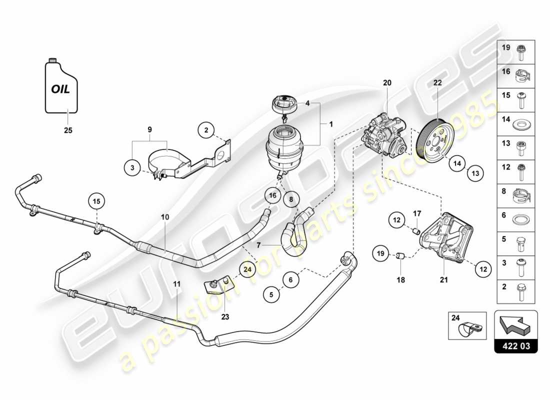 lamborghini centenario roadster (2017) elektrische servolenkpumpe ersatzteildiagramm