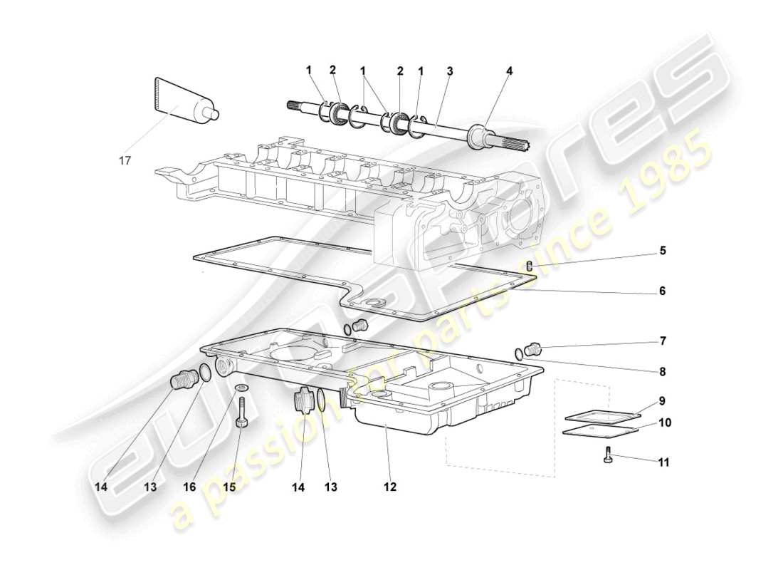 lamborghini murcielago coupe (2004) ölwannen-ersatzteildiagramm