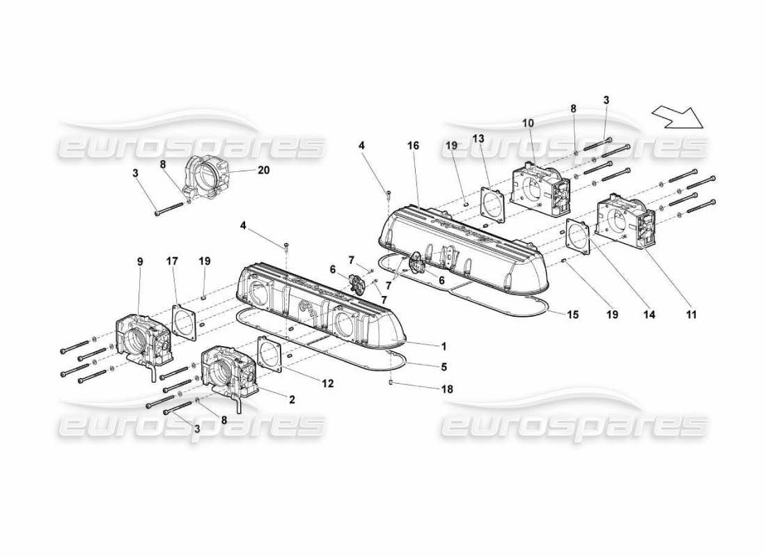 lamborghini murcielago lp670 ansaugkrümmer - teilediagramm