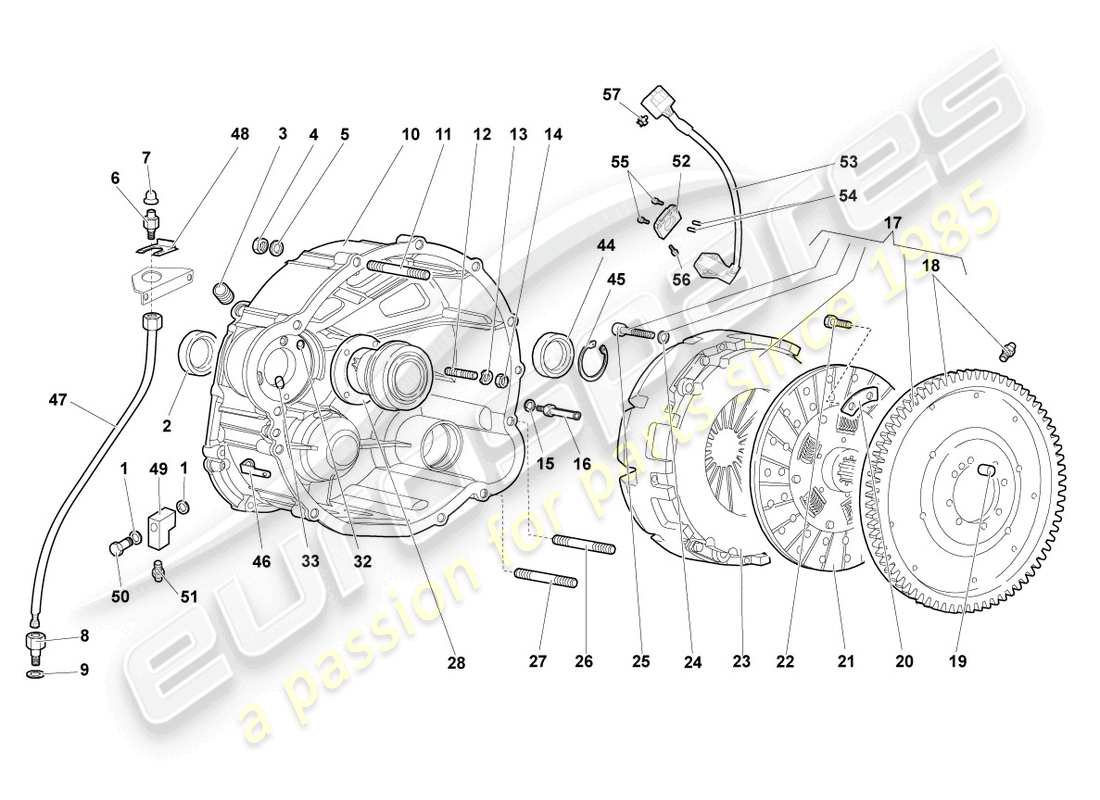 lamborghini murcielago coupe (2005) kupplung e-gear ersatzteildiagramm