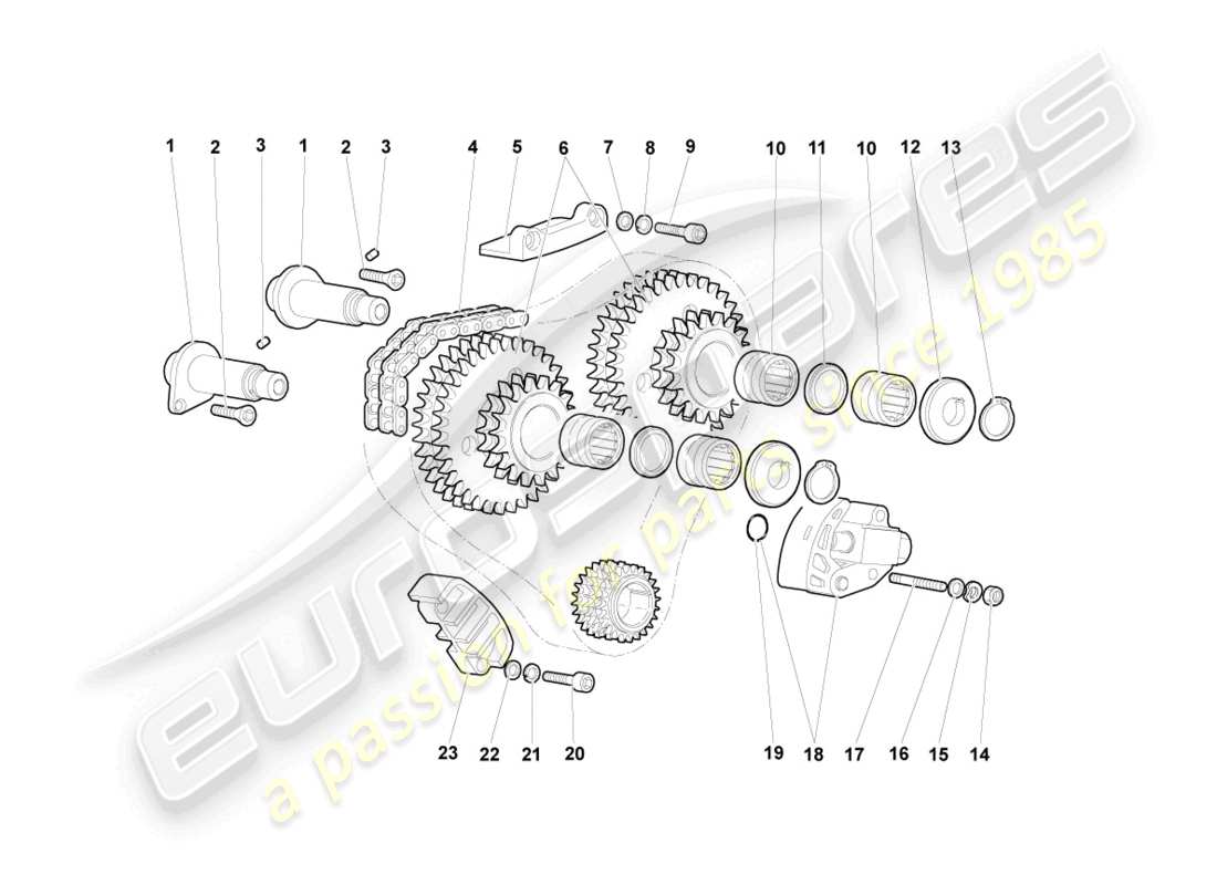 lamborghini murcielago coupe (2004) steuerkette ersatzteildiagramm