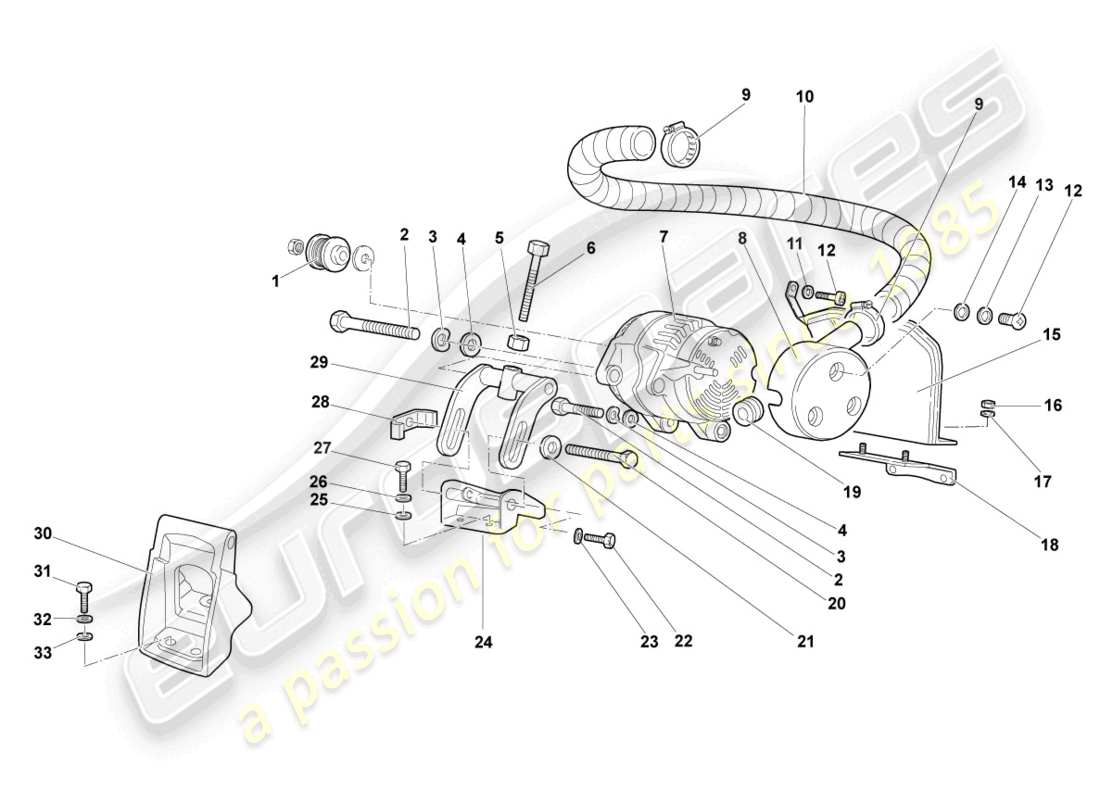 lamborghini murcielago coupe (2002) lichtmaschine - teilediagramm
