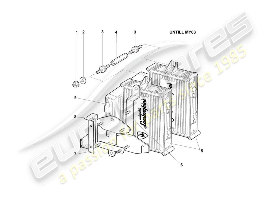 lamborghini murcielago coupe (2004) steuergerät für einspritzpumpe ersatzteildiagramm