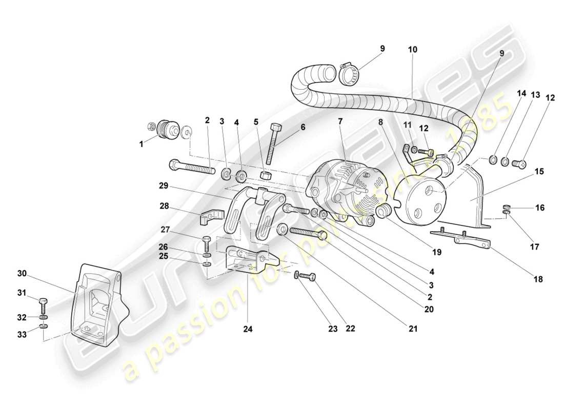 lamborghini murcielago coupe (2005) lichtmaschine - teilediagramm