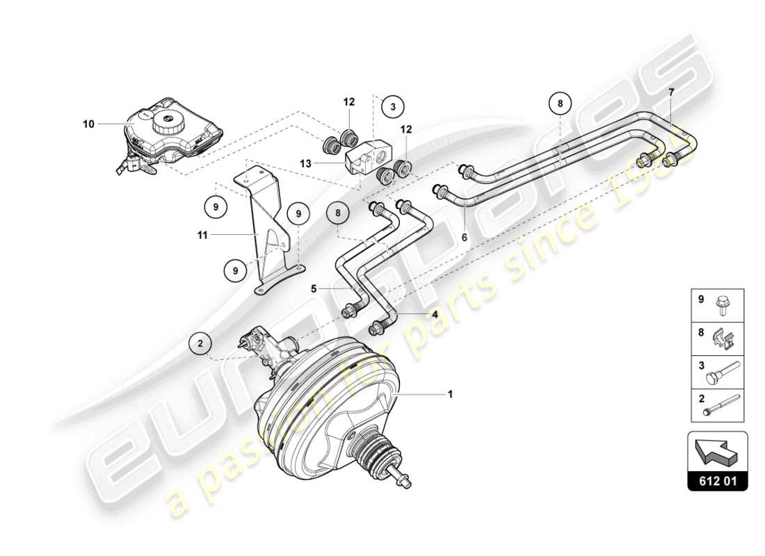lamborghini 2018 (lp740-4 s coupe) bremsservo-ersatzteildiagramm