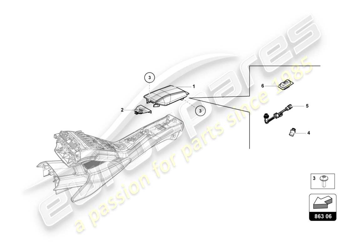 lamborghini 2016 (lp610-4 spyder) stauraum ersatzteil-diagramm