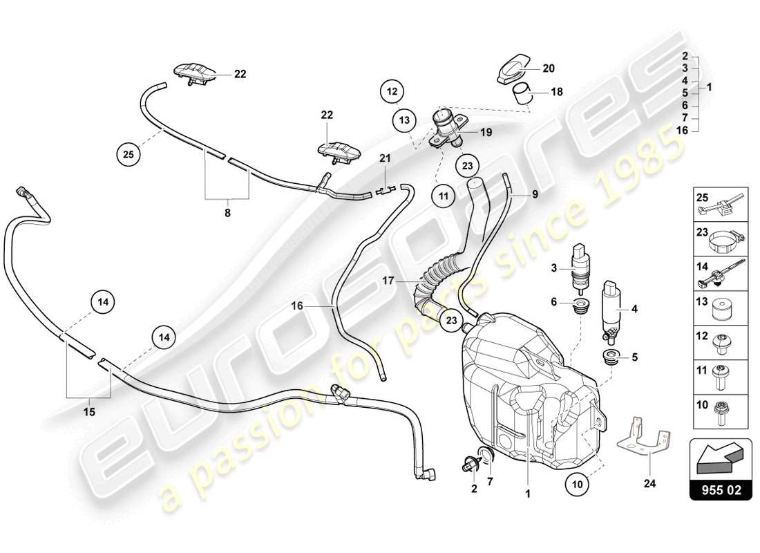 lamborghini lp720-4 coupe 50 (2014) scheibe teilediagramm