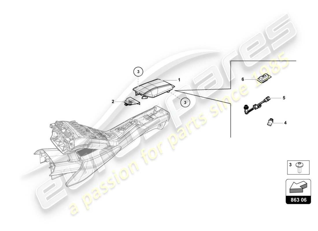 lamborghini performante spyder (2019) stauraum ersatzteil-diagramm