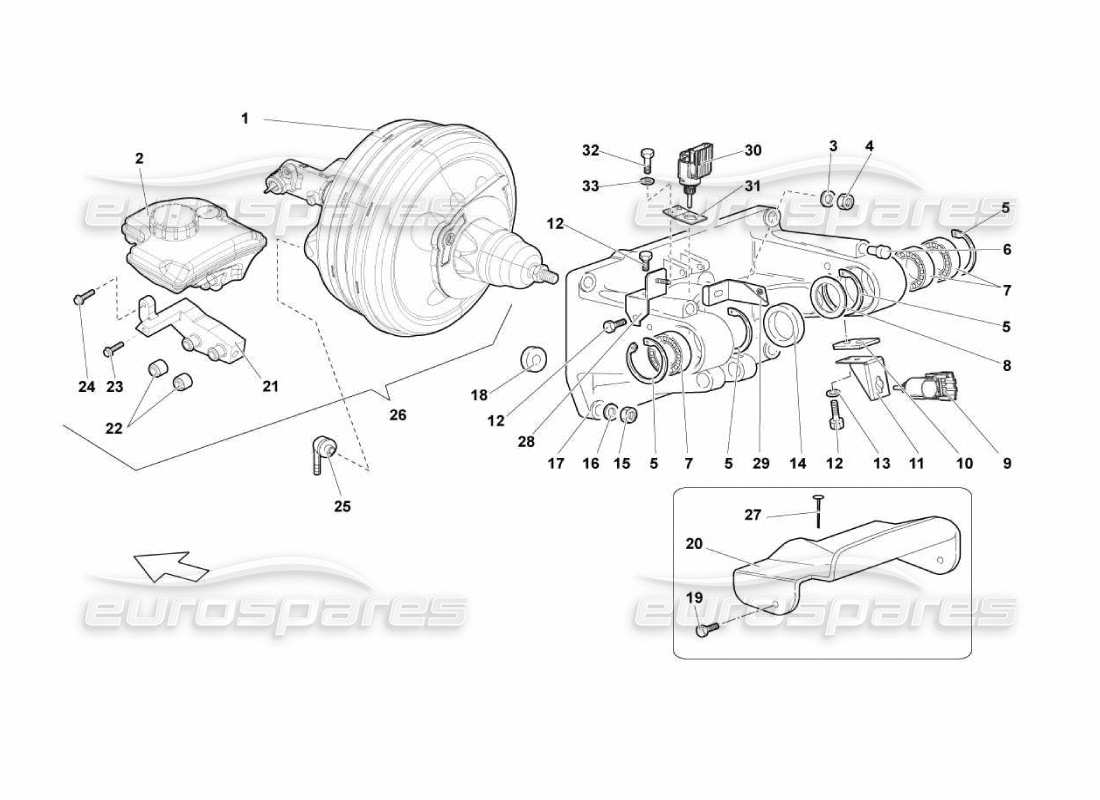 lamborghini murcielago lp670 pedalunterstützung - teilediagramm