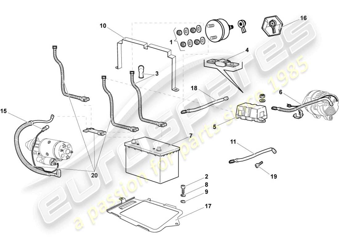 lamborghini murcielago coupe (2006) hauptsicherungsbuchse ersatzteildiagramm