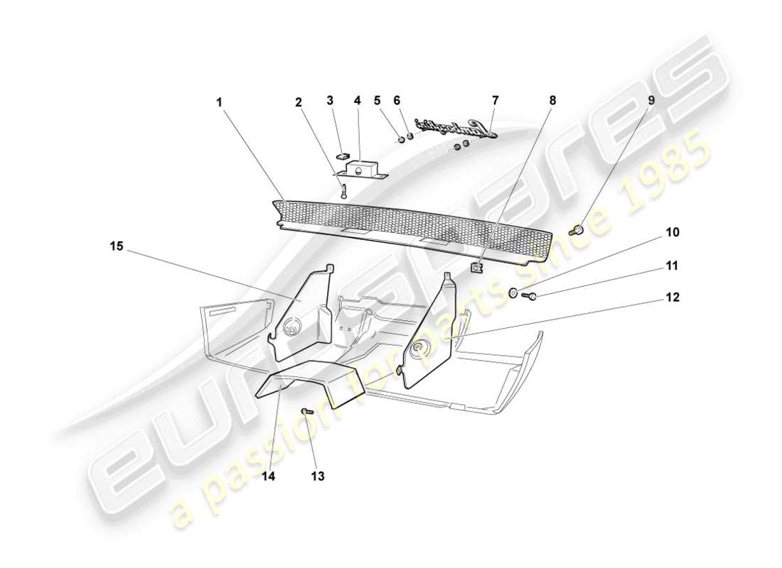 lamborghini murcielago roadster (2005) wärmeableitplatte für stossfaenger hinten ersatzteildiagramm