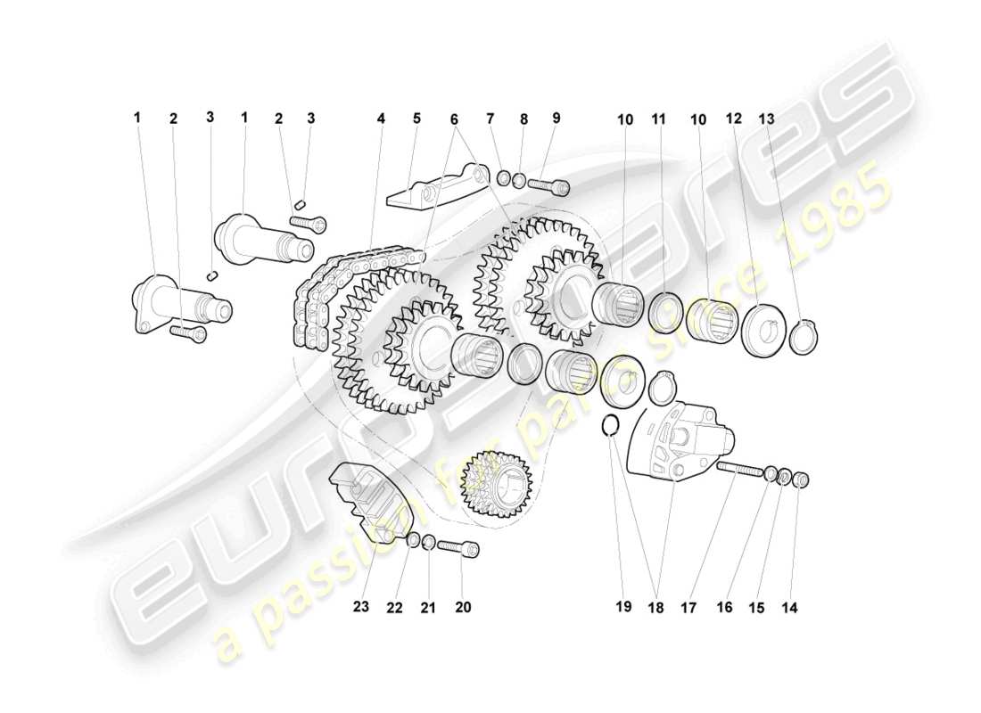 lamborghini murcielago roadster (2005) steuerkette ersatzteildiagramm
