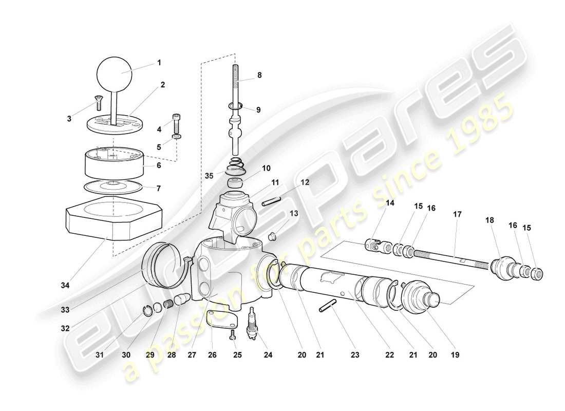 lamborghini murcielago coupe (2002) halterung für schaltmechanismus ersatzteildiagramm