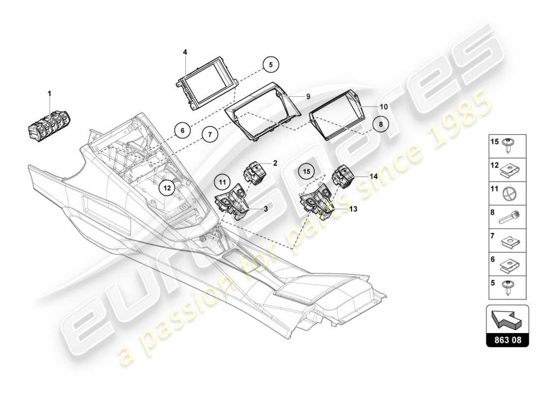 lamborghini lp700-4 coupe (2012) schaltereinheit teilediagramm