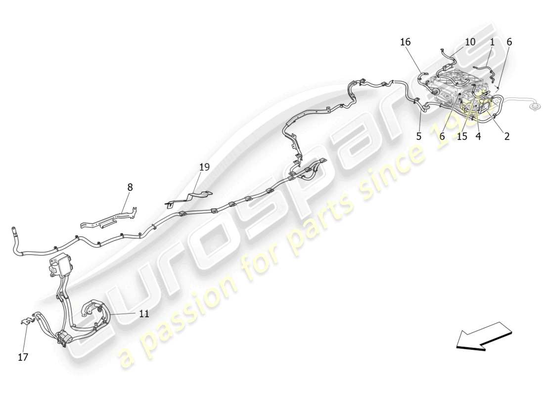 maserati levante gt (2022) hauptverkabelung teilediagramm