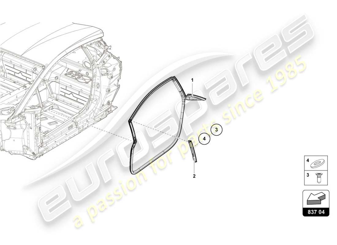 lamborghini evo coupe 2wd (2020) türdichtung ersatzteildiagramm