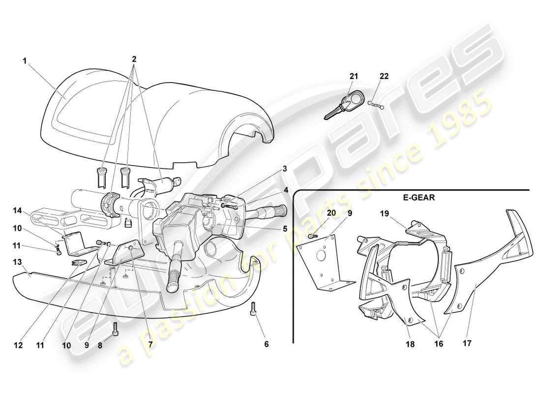 lamborghini murcielago roadster (2005) lenksatz-kombischalter ersatzteildiagramm