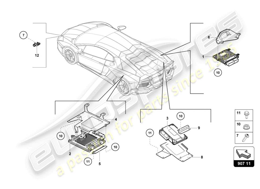 lamborghini 2017 (lp740-4 s coupe) motorsteuergerät teilediagramm