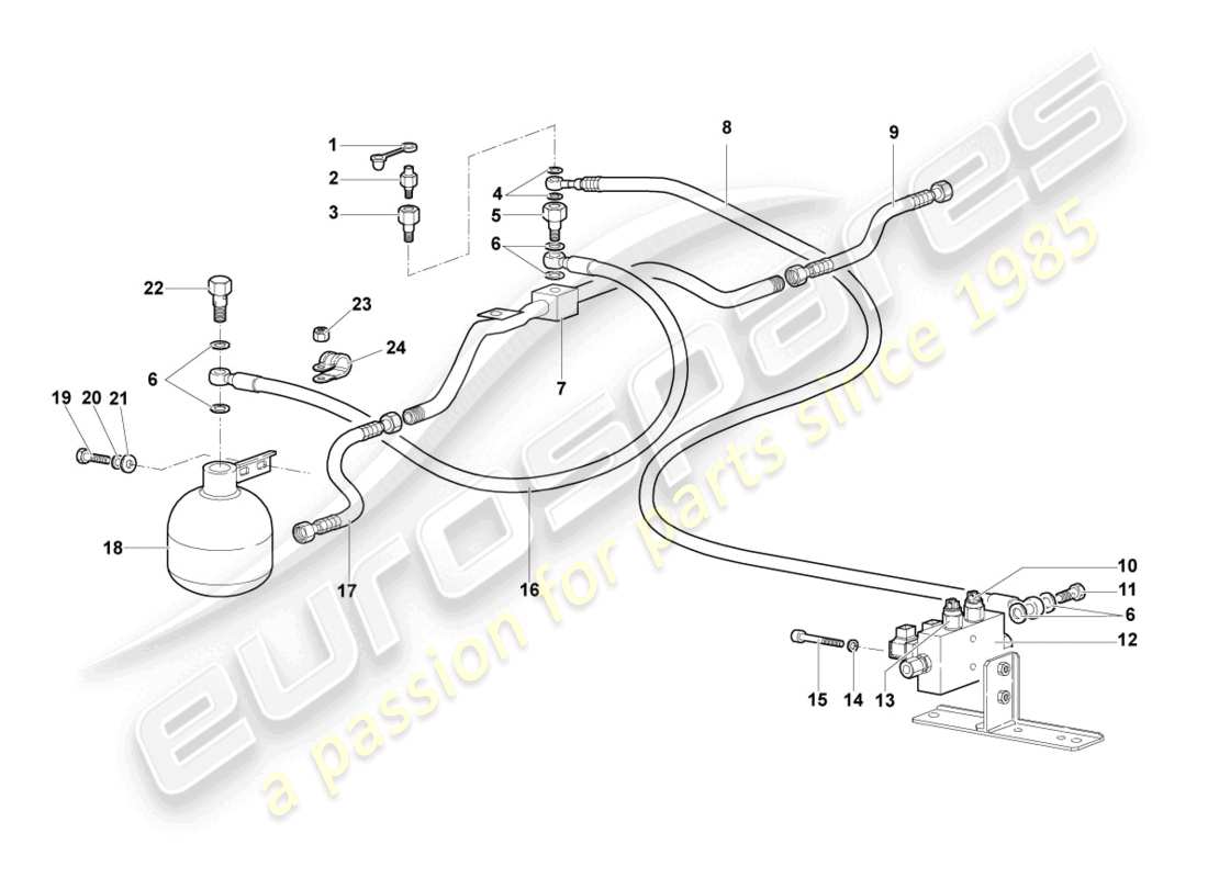 lamborghini murcielago coupe (2004) zentrale hydraulik ersatzteildiagramm