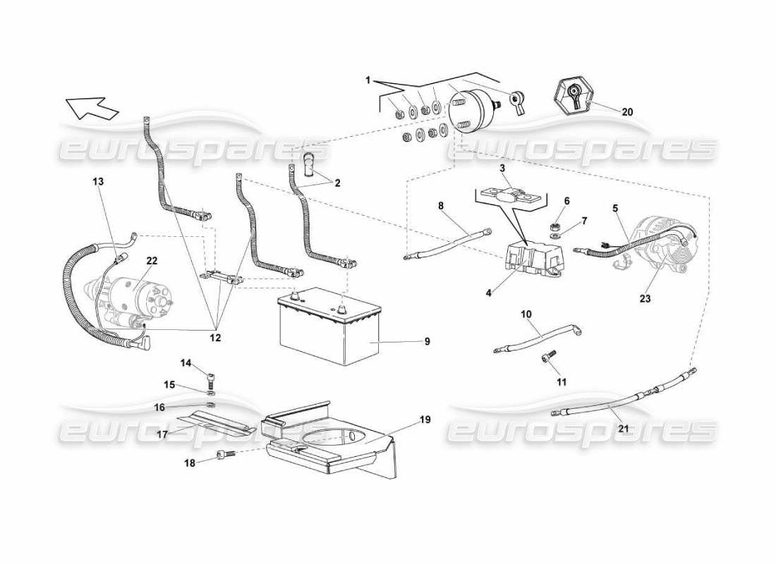 lamborghini murcielago lp670 teilediagramm des elektrischen systems
