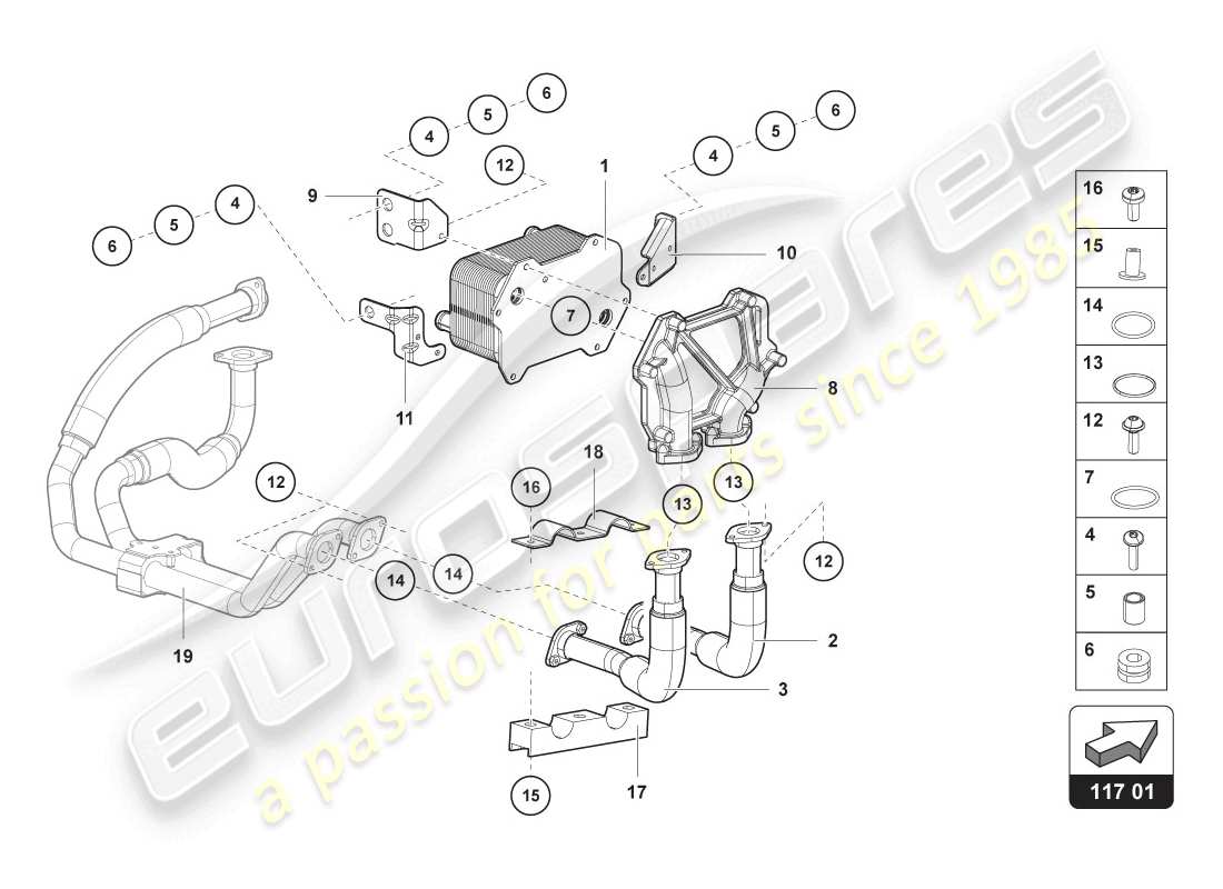 lamborghini 2014 (lp720-4 coupe 50) ölkühler teilediagramm