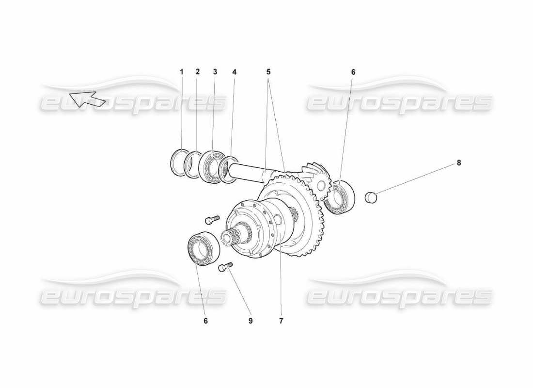 lamborghini murcielago lp670 teilediagramm des hinteren differentials