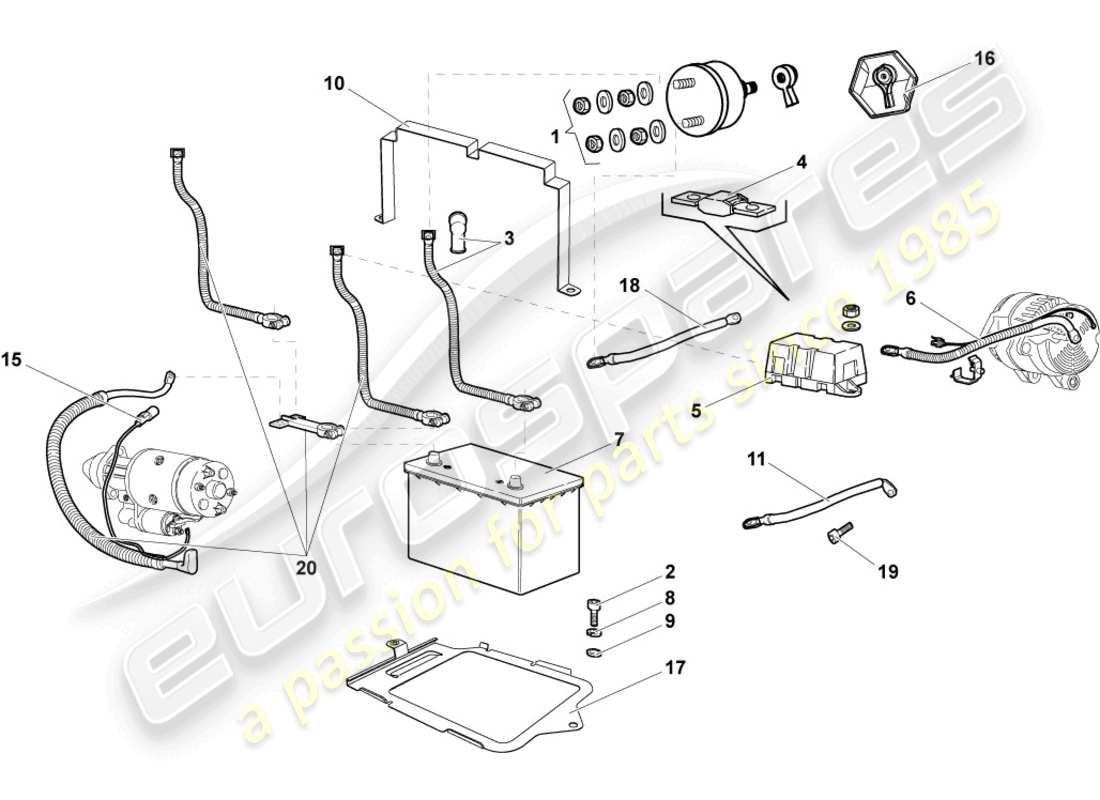 lamborghini murcielago roadster (2006) hauptsicherungsbuchse ersatzteildiagramm