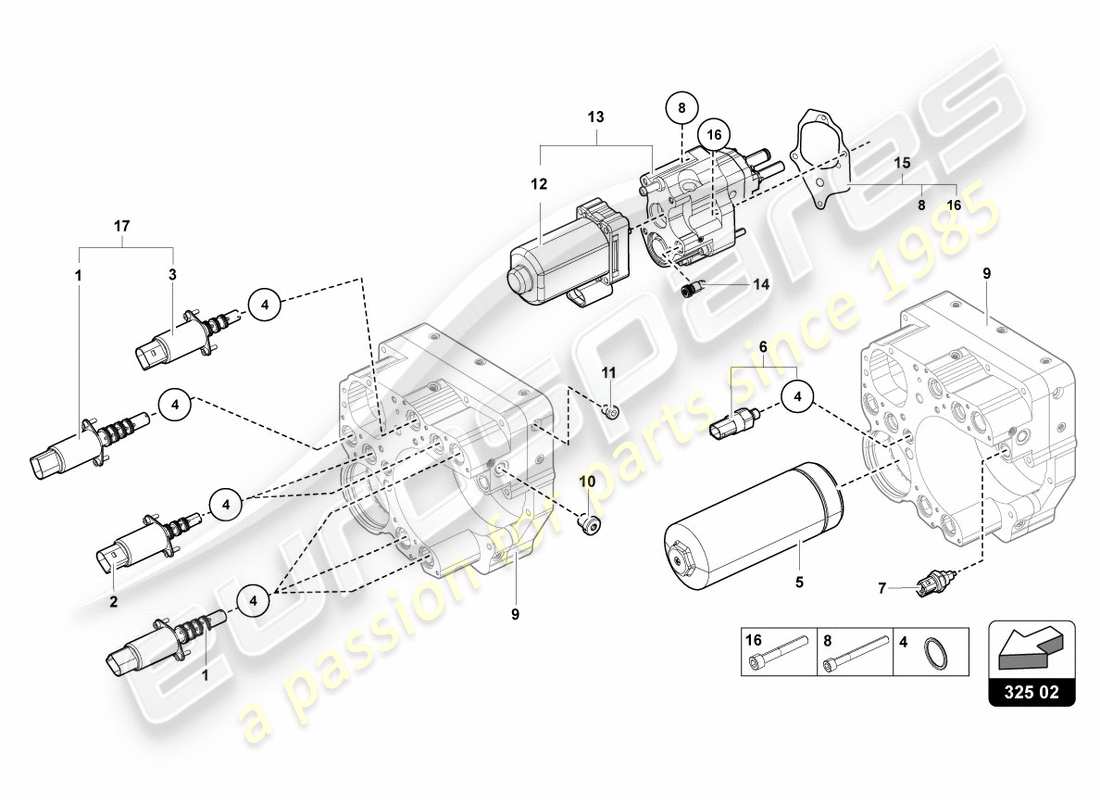 lamborghini centenario coupe (2017) hydraulik-steuergerät ersatzteildiagramm