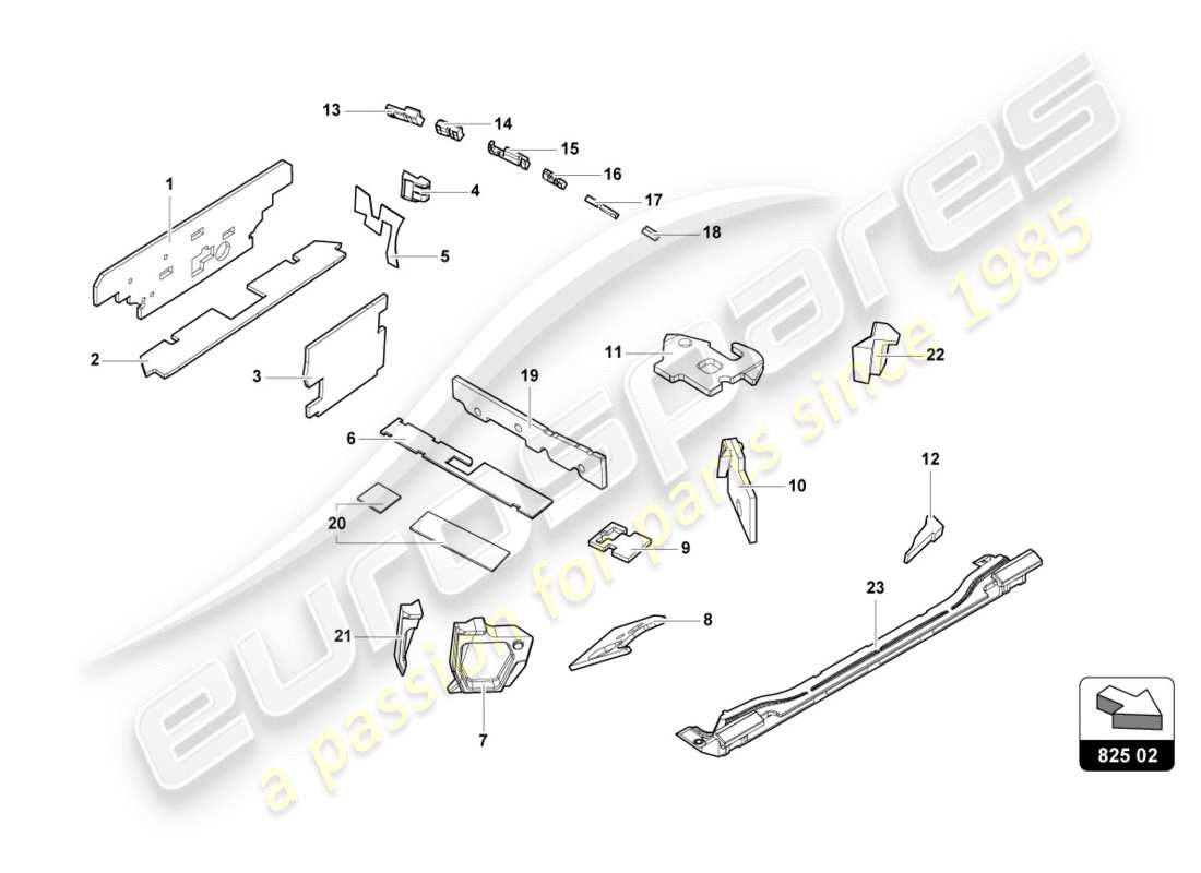lamborghini 2019 (performante spyder) dämpfung ersatzteildiagramm