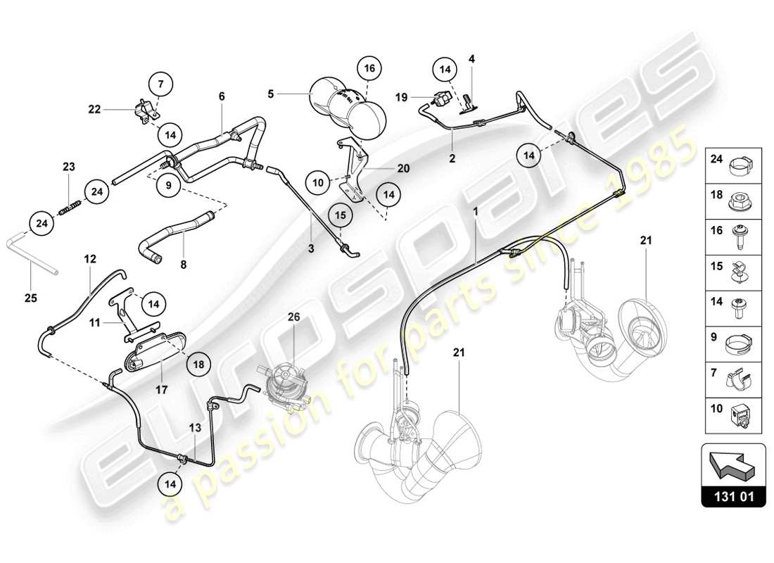 lamborghini 2014 (lp720-4 coupe 50) vakuumsystem teilediagramm