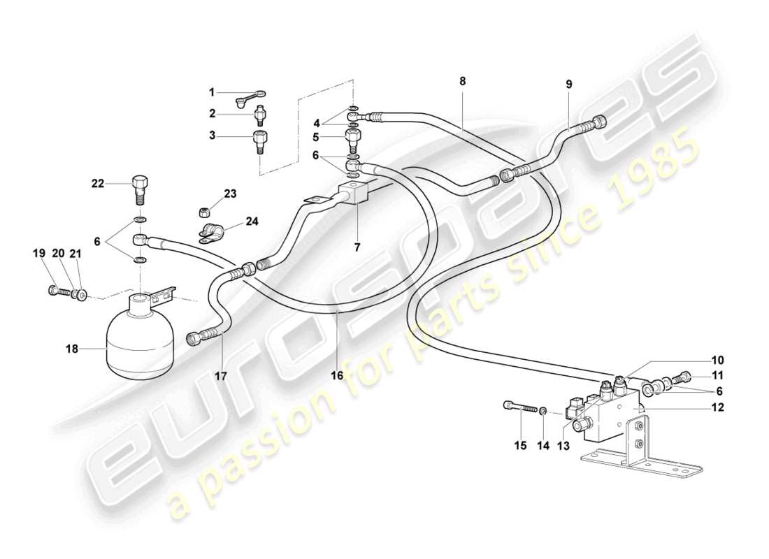 lamborghini murcielago coupe (2002) zentrale hydraulik ersatzteildiagramm