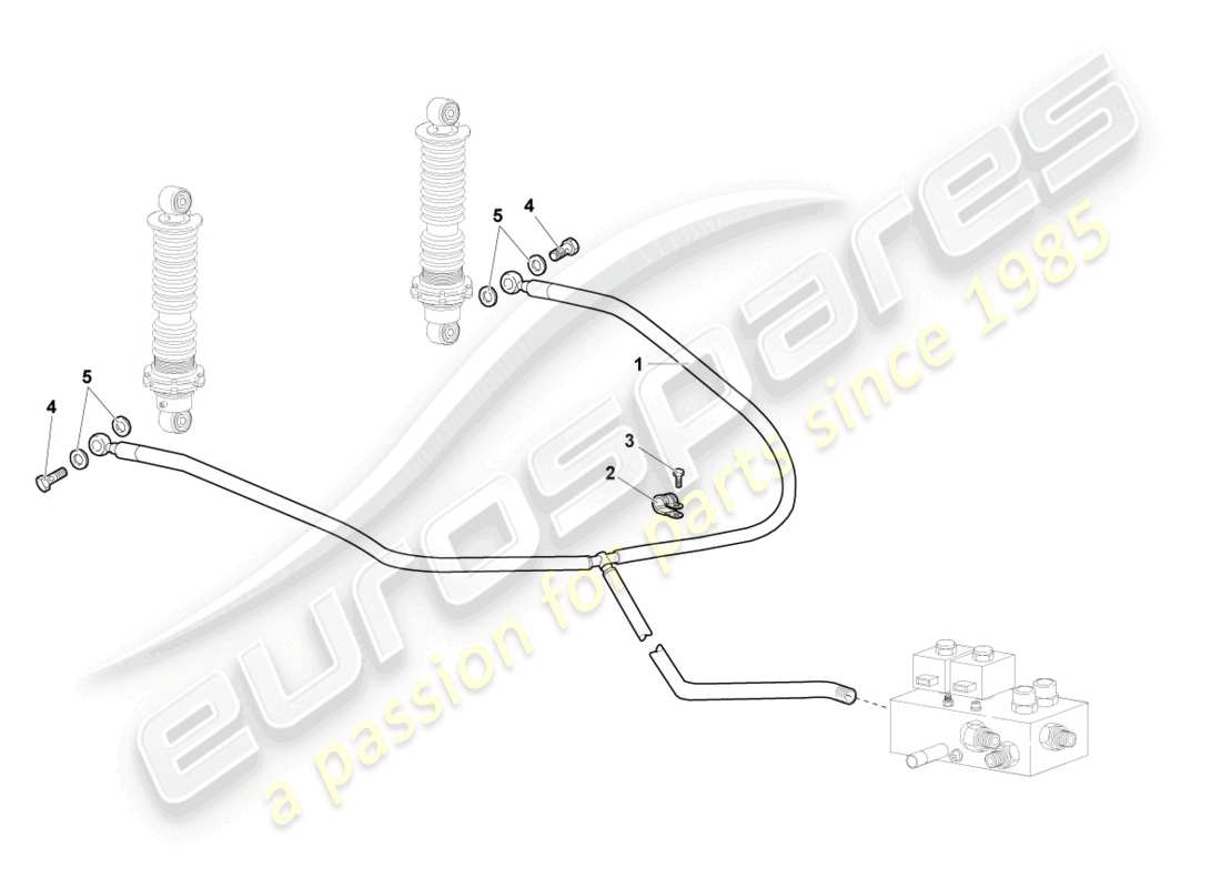 lamborghini murcielago coupe (2004) chassis (selbstnivelliersystem) vorne teilediagramm