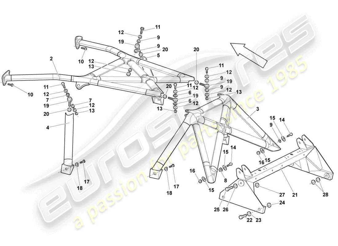 lamborghini murcielago roadster (2006) frame-teilediagramm