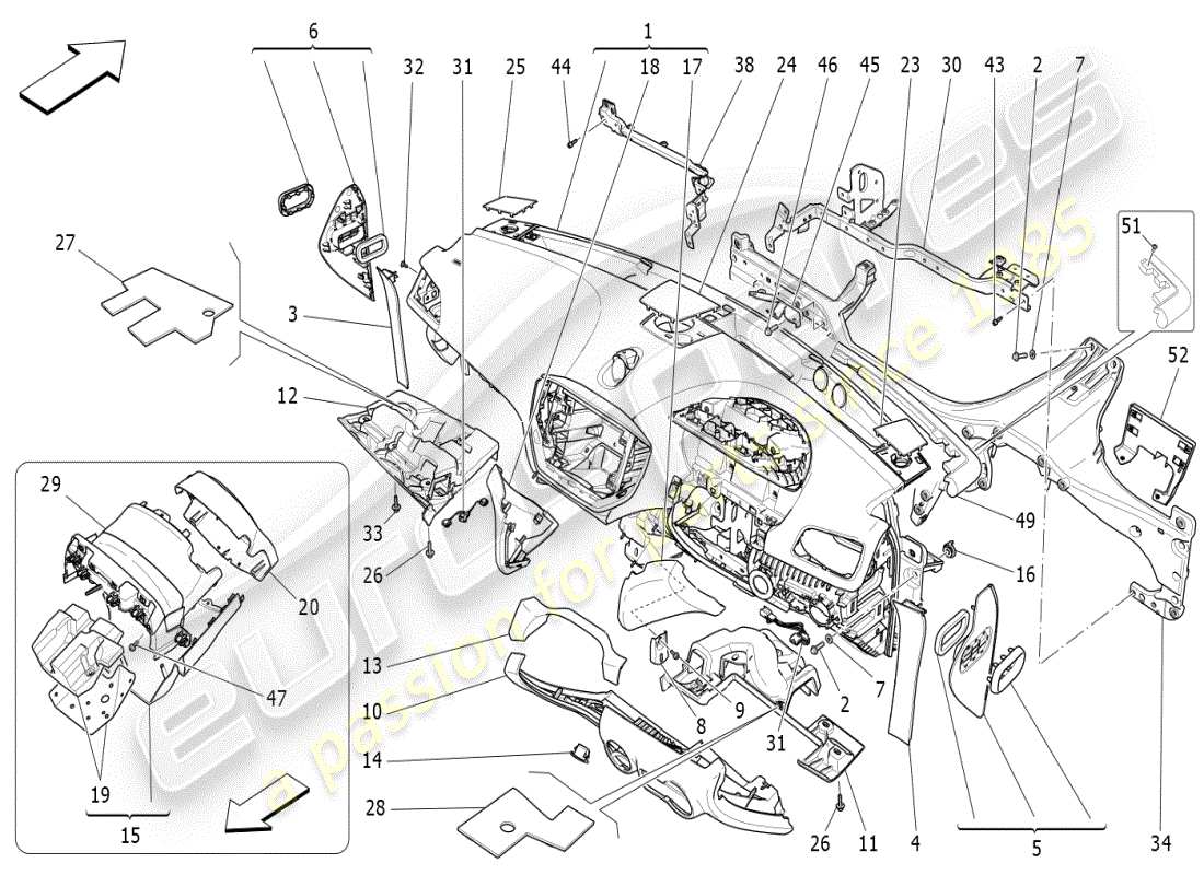 maserati ghibli (2019) dashboard unit ersatzteildiagramm