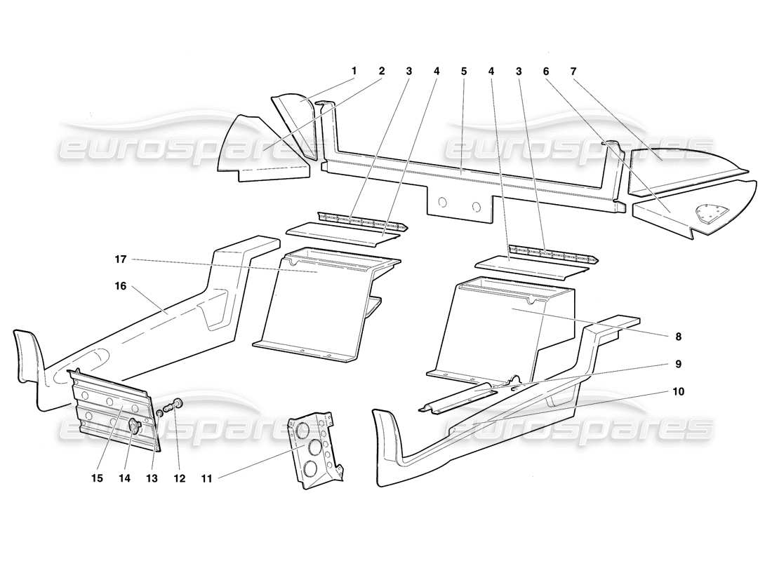 lamborghini diablo se30 (1995) teilediagramm der fahrgastraumverkleidung