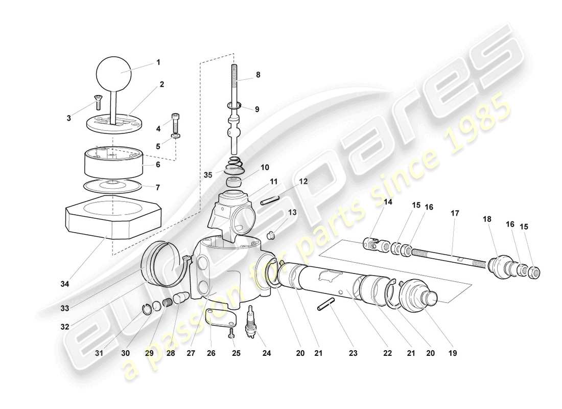 lamborghini murcielago coupe (2004) halterung für schaltmechanismus ersatzteildiagramm