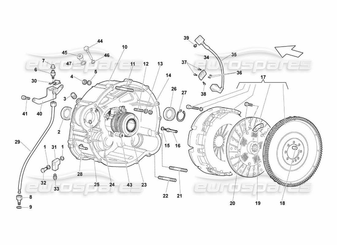 lamborghini murcielago lp670 kupplung (e-getriebe) teilediagramm