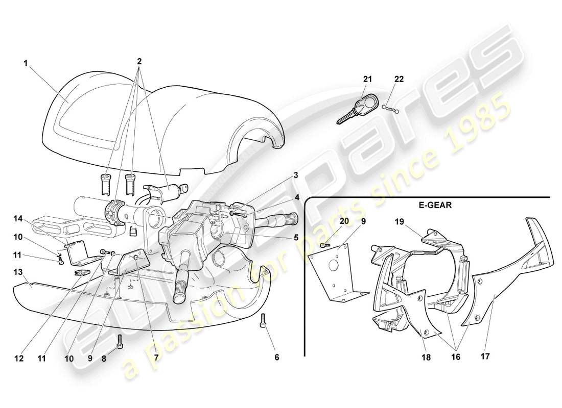 lamborghini murcielago coupe (2004) lenksatz-kombischalter ersatzteildiagramm