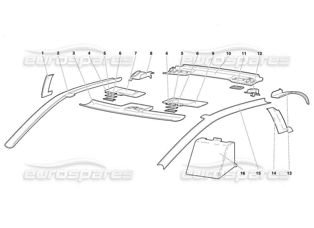 lamborghini diablo se30 (1995) teilediagramm der fahrgastraumverkleidung